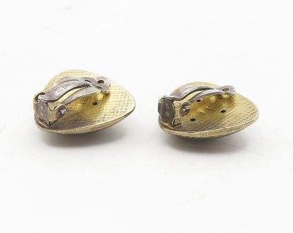 925 Sterling Silver  Vintage Hollow Triangle Dome Non Pierce Earrings  EG5970