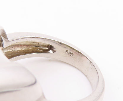 925 Sterling Silver Vintage Ring Faceted Smoky Quartz Solitaire  Sz 6  RG33980