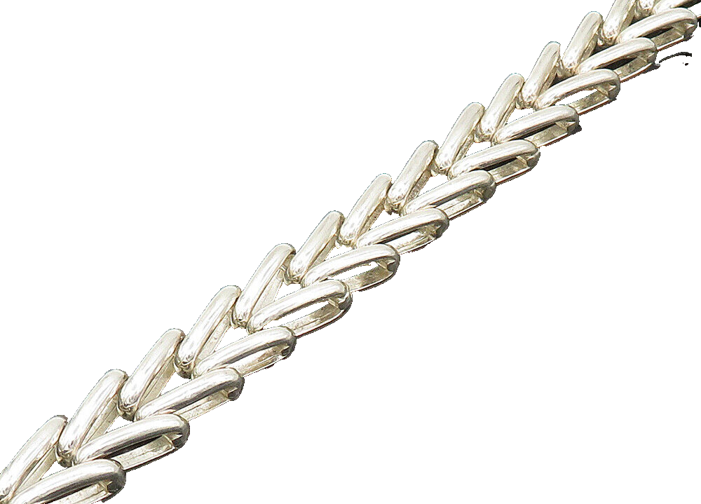 925 Sterling Silver  Vintage Shiny Arrow Hinge Link Chain Bracelet  BT8190