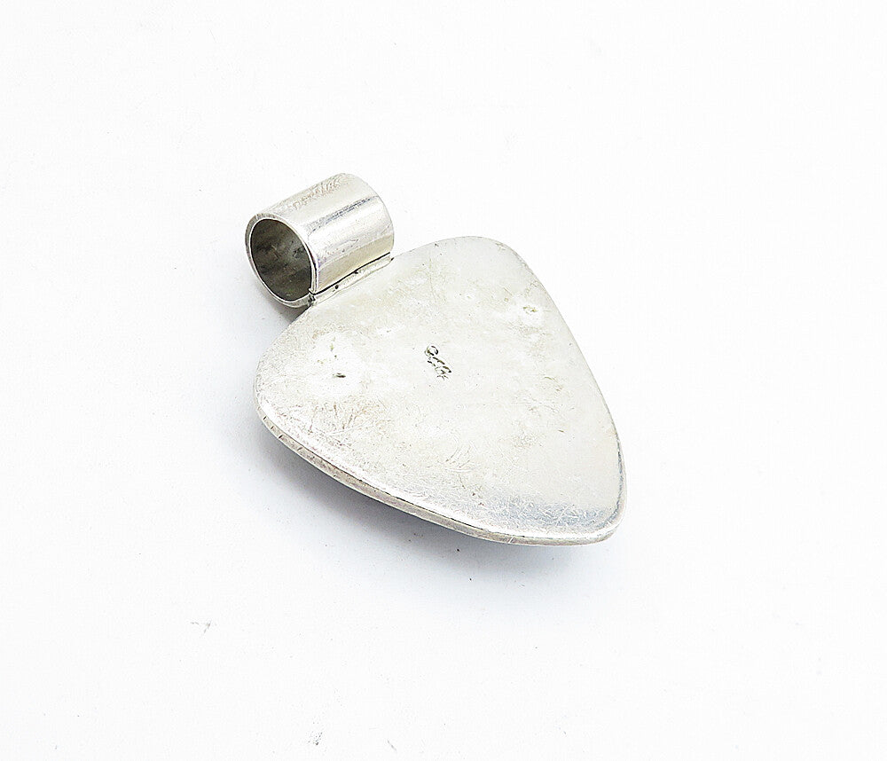 925 Sterling Silver  Vintage Striped Jasper Triangle Slide Pendant  PT3352