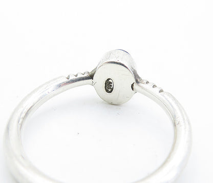 925 Sterling Silver  Vintage Cabochon Amethyst Solitaire Ring Sz 7.5  RG7373