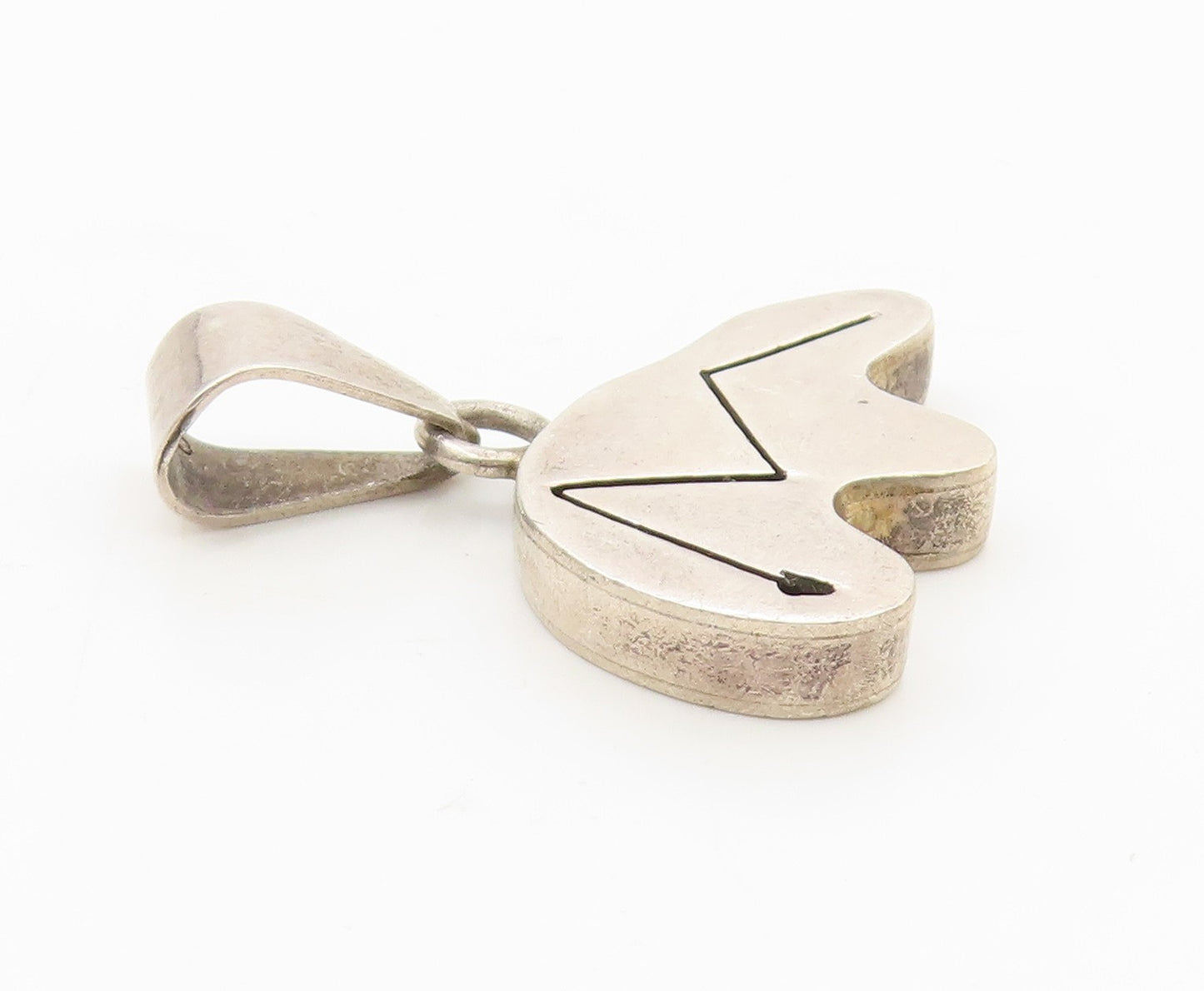 925 Sterling Silver  Vintage Hollow Bear Arrow Animal Motif Pendant  PT19217