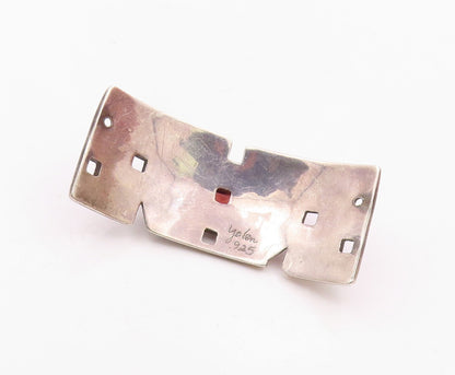 DESIGNER 925 Silver & 14K GOLD  Vintage Square Garnet Dome Pendant  PT20258