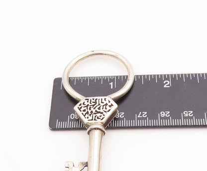 925 Sterling Silver Vintage Key Chain MIDDLE EAST Solid Key Fob Design  TR3960