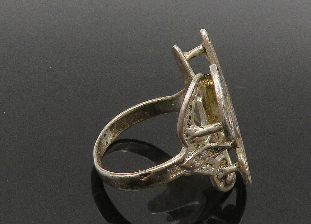 925 Sterling Silver  Vintage Rustic Letter Y Initial Band Ring Sz 7  RG21968