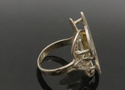 925 Sterling Silver  Vintage Rustic Letter Y Initial Band Ring Sz 7  RG21968