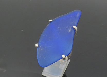 CHARLES ALBERT 925 Silver  Vintage Recycled Glass Cocktail Ring Sz 7  RG20363