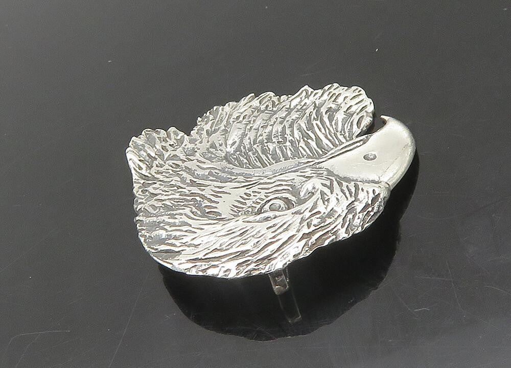 925 Sterling Silver  Vintage Shiny Eagle Head Pendant  PT18156