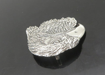 925 Sterling Silver  Vintage Shiny Eagle Head Pendant  PT18156