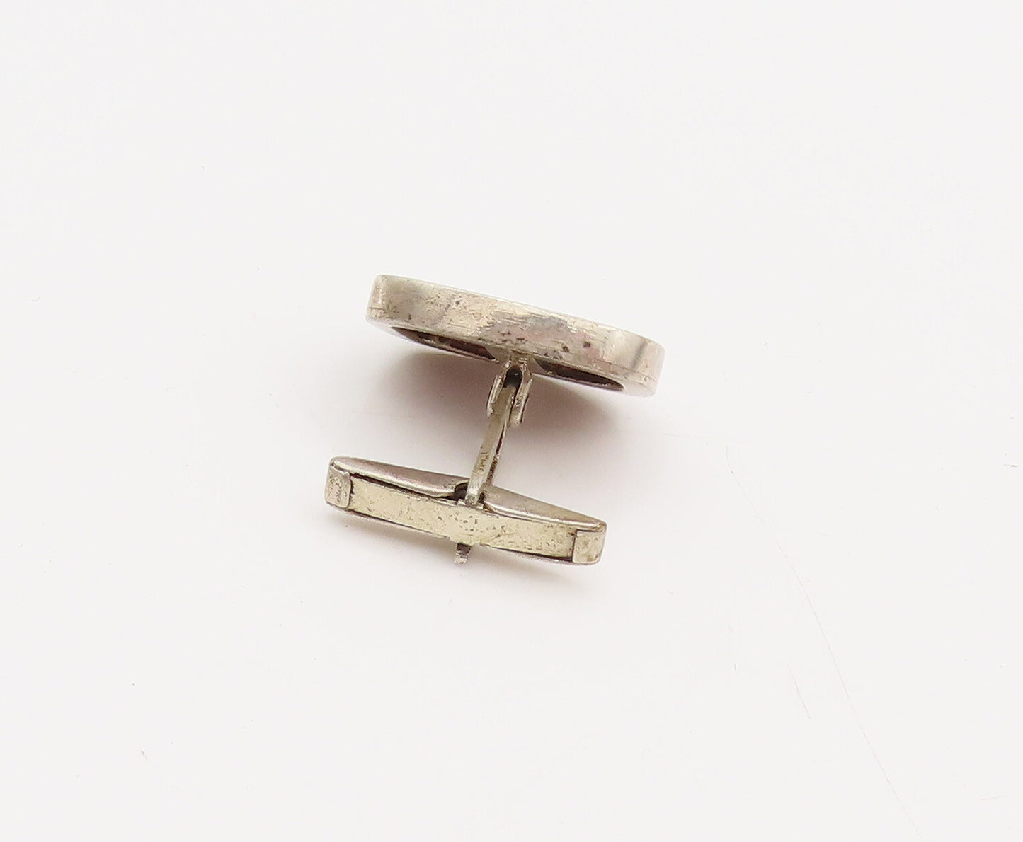 925 Sterling Silver  Vintage Minimalist Square Goldstone Cuff Links  TR3555