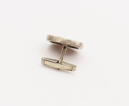 925 Sterling Silver  Vintage Minimalist Square Goldstone Cuff Links  TR3555