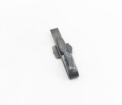 925 Sterling Silver  Vintage Oxidized Tennis Player Detail Tie Clip  TR1416
