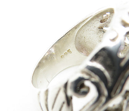 925 Sterling Silver  Vintage Topaz Floral Swirl Vine Cocktail Ring Sz 8 RG5760