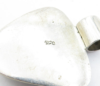 925 Sterling Silver  Vintage Striped Jasper Triangle Slide Pendant  PT3352