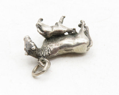 925 Sterling Silver  Vintage Dark Tone Mom & Baby Horse Motif Pendant  PT9851