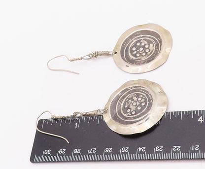925 Sterling Silver Vintage Earrings Designer Dark Tone Button Effect  EG13216