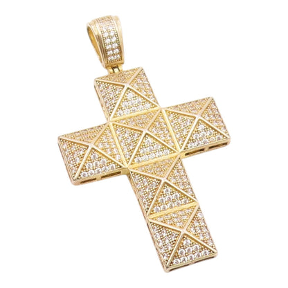 925 Sterling Silver  Vintage Cubic Zirconia Religious Cross Pendant  PT18899