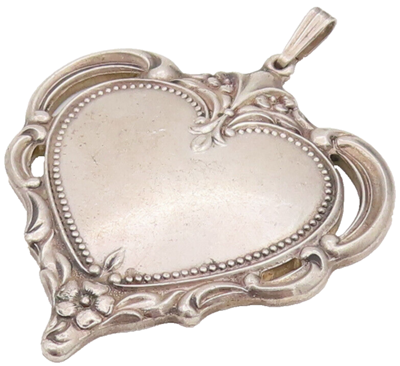 TOWLE 925 Sterling Silver  Vintage 1976 Floral Swirl Love Heat Pendant PT22177