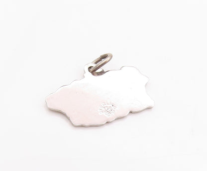 925 Sterling Silver Vintage Pendant Puerto Rica Island State Map Charm  PT24984