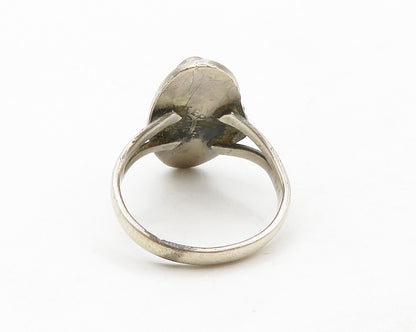 MEXICO 925 Silver  Vintage Antique Black Onyx Cocktail Ring Sz 8.5  RG13472