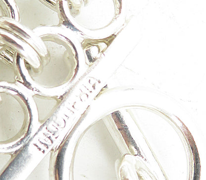 925 Sterling Silver  Polished Chunky Round Link 4 Row Chain Necklace  NE1480