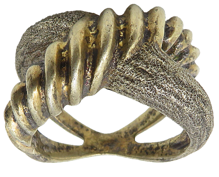 925 Sterling Silver  Vintage Dark Tone Crossover Design Band Ring Sz 5 RG10426