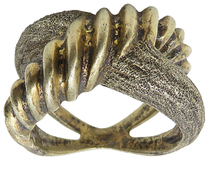 925 Sterling Silver  Vintage Dark Tone Crossover Design Band Ring Sz 5 RG10426