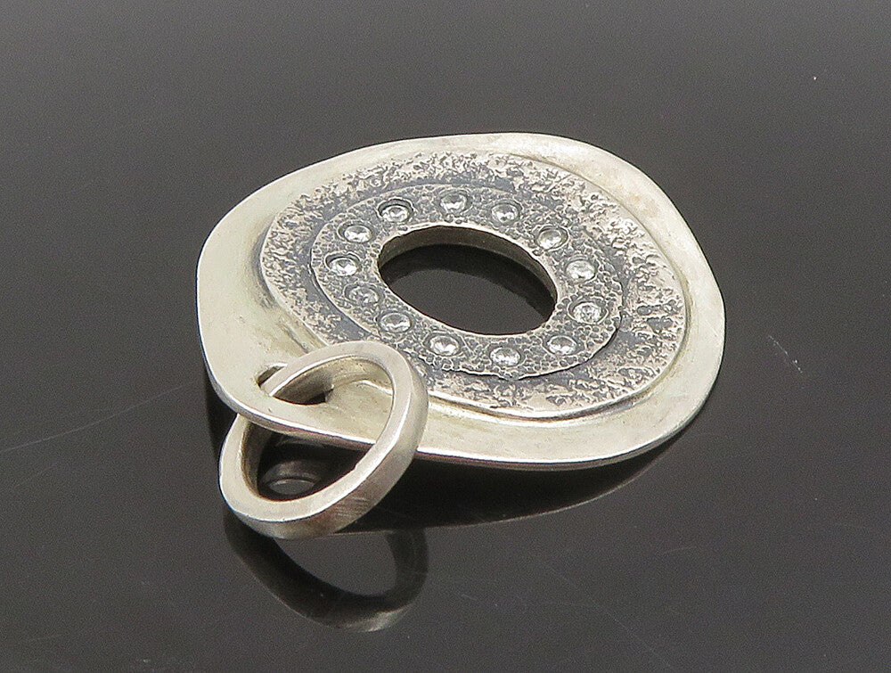 SILPADA 925 Sterling Silver  Vintage White Topaz Open Circle Pendant  PT19773