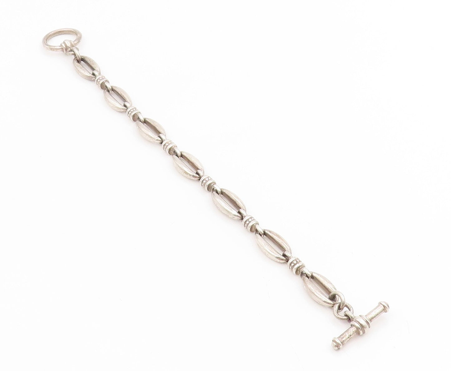 925 Sterling Silver Vintage Bracelet Elegant Oval Link Statement Chain  BT11674