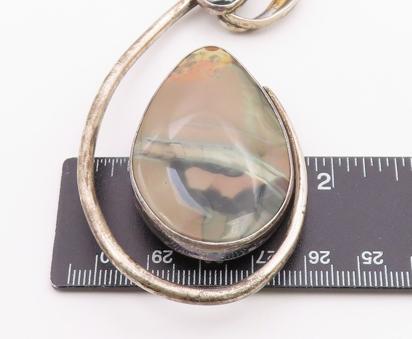 DESIGNER 925 Sterling Silver  Vintage Agate & Hematite Brooch Pin  BP7848
