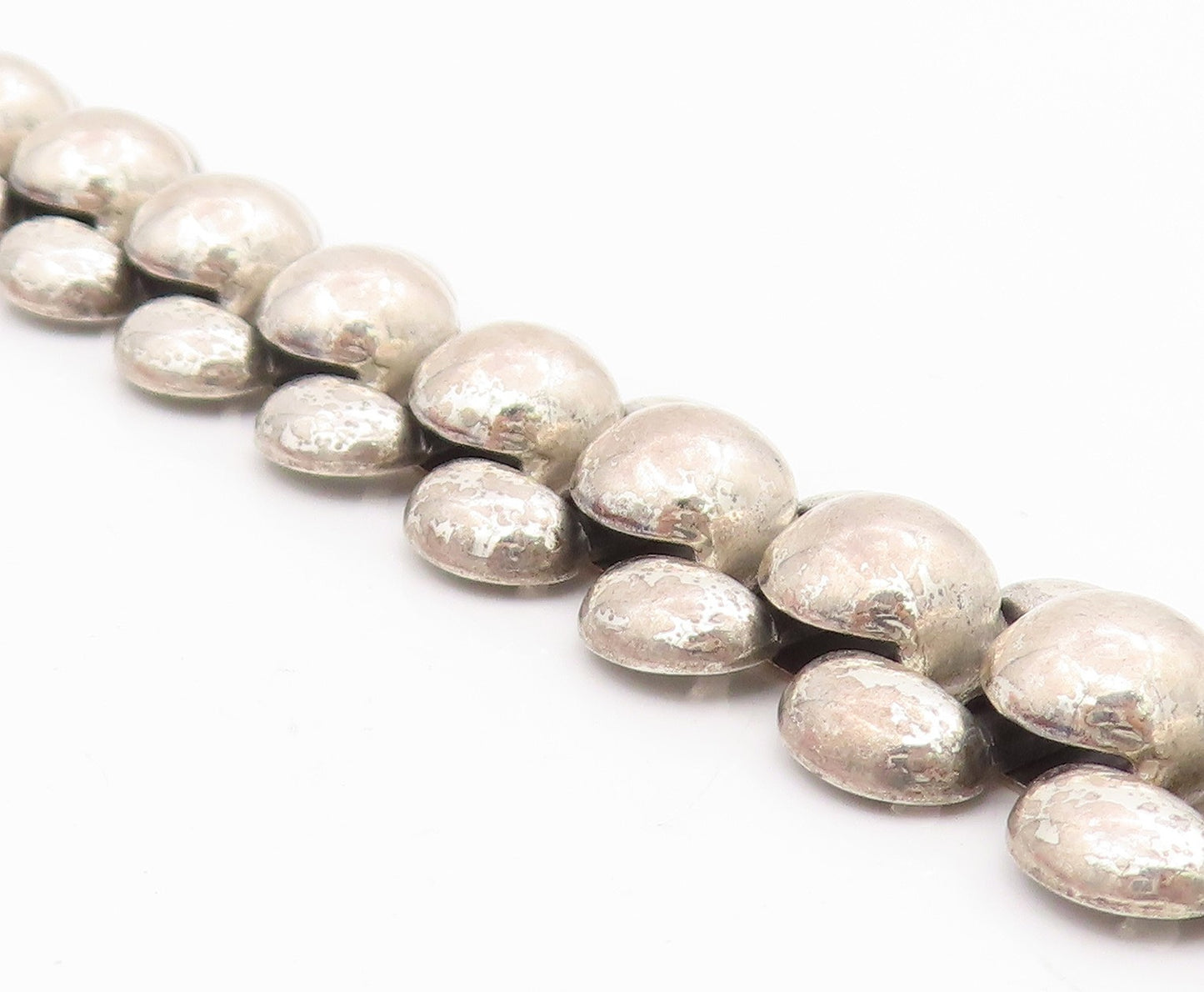 925 Sterling Silver Vintage Bracelet DANECRAFT Modernist Beaded Chain  BT11517