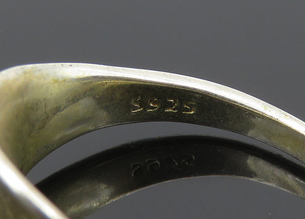 925 Sterling Silver  Vintage Shiny Concave Bypass Band Ring Sz 8  RG20483