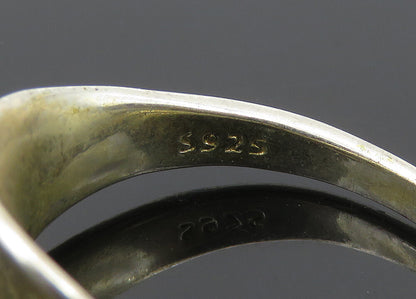 925 Sterling Silver  Vintage Shiny Concave Bypass Band Ring Sz 8  RG20483
