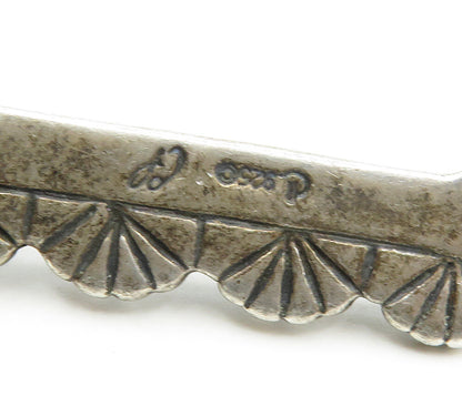 CAROLYN POLLACK 925 Silver  Vintage Etched Floral Border Pendant  PT12241
