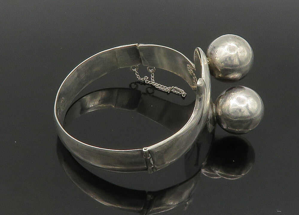 MORENA MEXICO 925 Silver  Vintage Shiny Modernist Bangle Bracelet  BT8948
