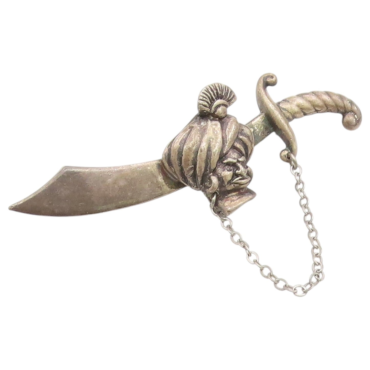 925 Sterling Silver Vintage Brooch Korda Thief of Bagdad Scimitar Pin  BP12672