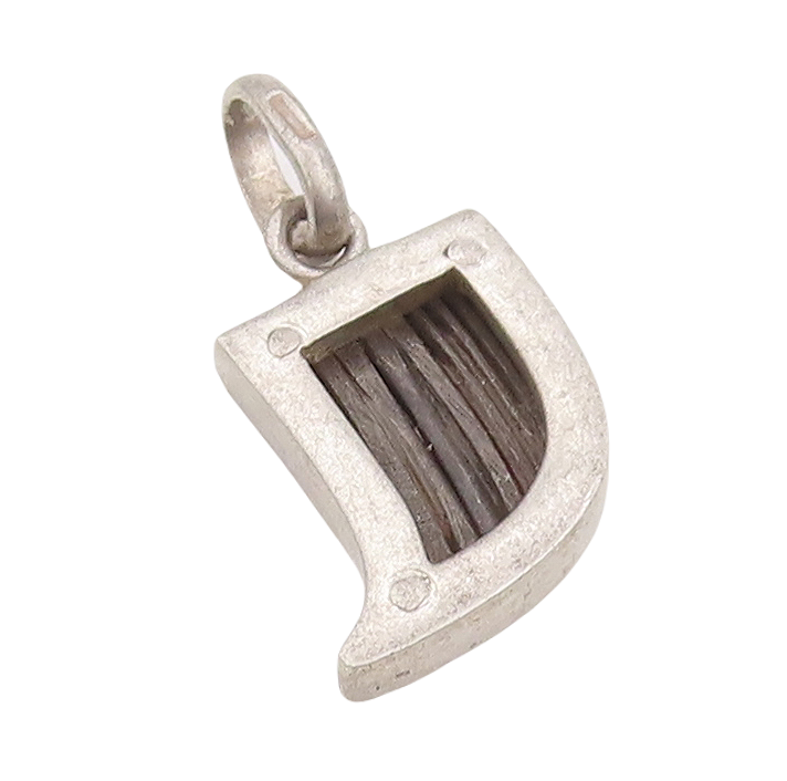 925 Sterling Silver Vintage Pendant Solid Carved Animal Tooth Charm  PT23476