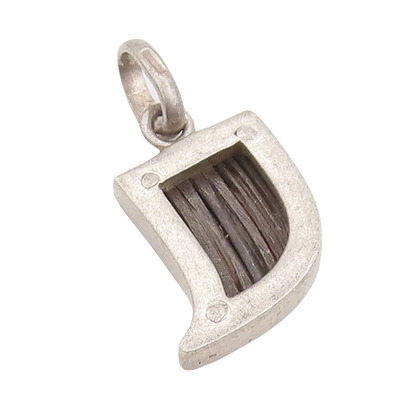 925 Sterling Silver Vintage Pendant Solid Carved Animal Tooth Charm  PT23476