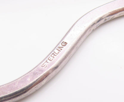BECKERHOFF 925 Silver Vintage Minimalist Hammered Outline Brooch Pin  BP9788