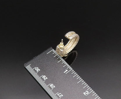 DESIGNER 14K GOLD & 925 Silver  Vintage Two Tone Singles Lot Earrings  EG12087