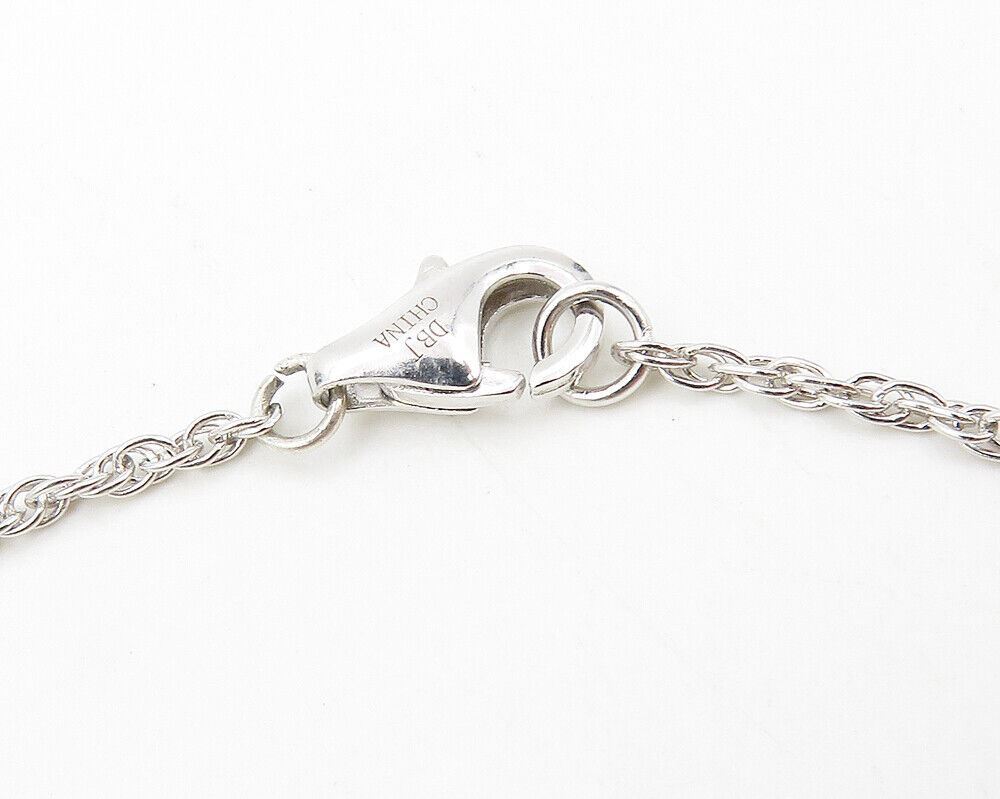 925 Sterling Silver  Genuine Diamonds Shiny Twist Chain Necklace  NE1937