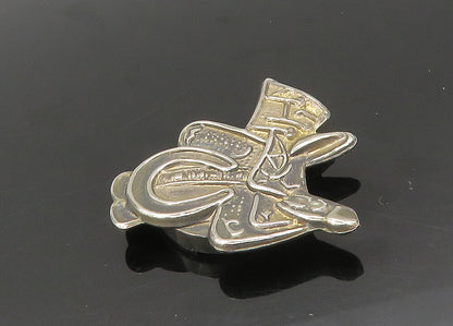 925 Silver Vintage Horse Saddle Dark Tone Button Cover TR3041