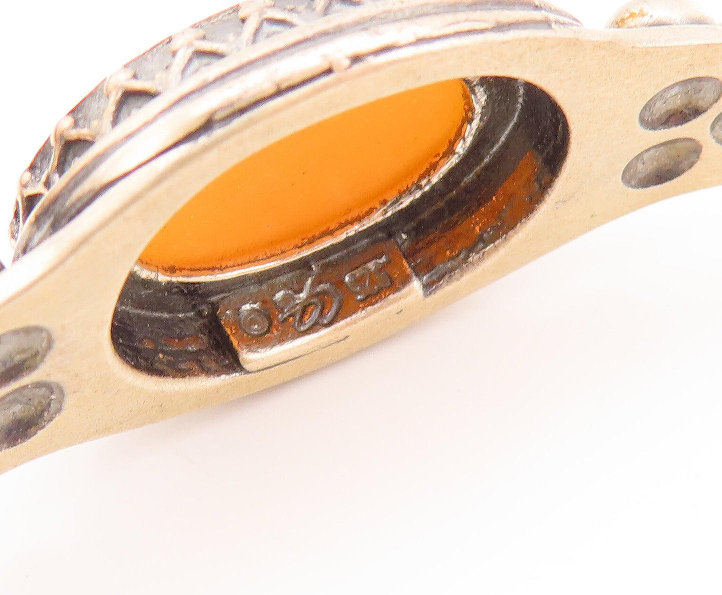 925 Sterling Silver Vintage Bracelet CAROLYN POLLACK Mother Of Pearls   BT10560