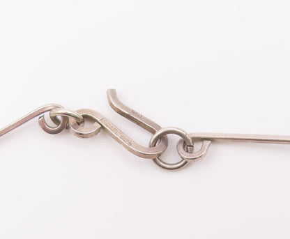 925 Sterling Silver Vintage Necklace Openwork Geometric Lattice Drop  NE4936
