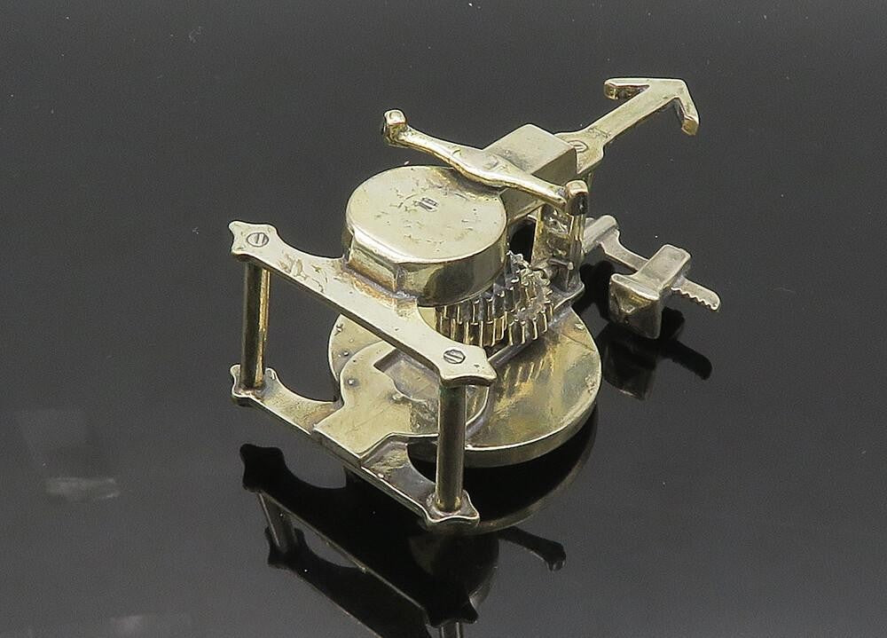 925 Sterling Silver  Vintage Heavy Mechanical Desktop Clock (SPINS)  TR2752
