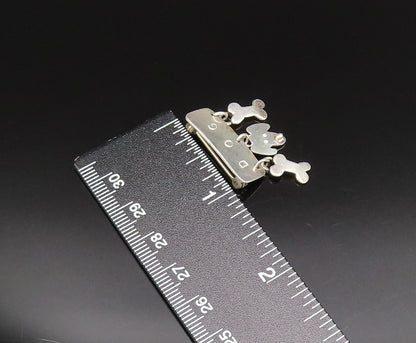 A&J HARVEY 925 Silver  Vintage Engraved Dog & Bones Charm Brooch Pin  BP9722
