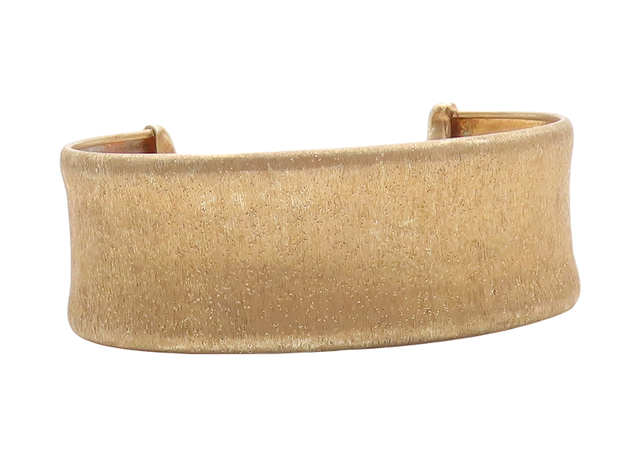 925 Sterling Silver Vintage Bracelet  Gold Plated Solid Brad Band Cuff  BT10906