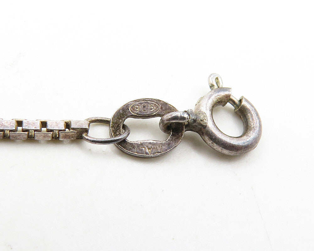 925 Sterling Silver  Vintage Dark Tone Cutout Dolphin Chain Necklace  NE3251
