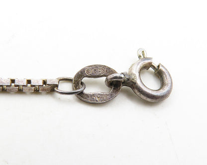 925 Sterling Silver  Vintage Dark Tone Cutout Dolphin Chain Necklace  NE3251