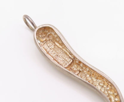 925 Sterling Silver Vintage Pendant Modernist Swirly Drop Design  PT24492